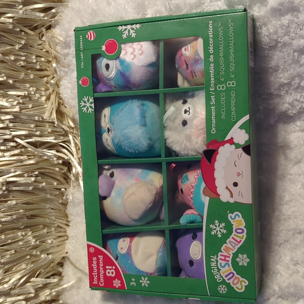 Squishmallows Ornament Set, Eight 4", NIB